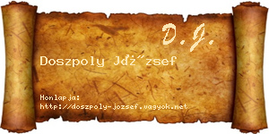 Doszpoly József névjegykártya