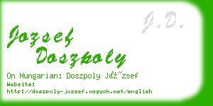 jozsef doszpoly business card